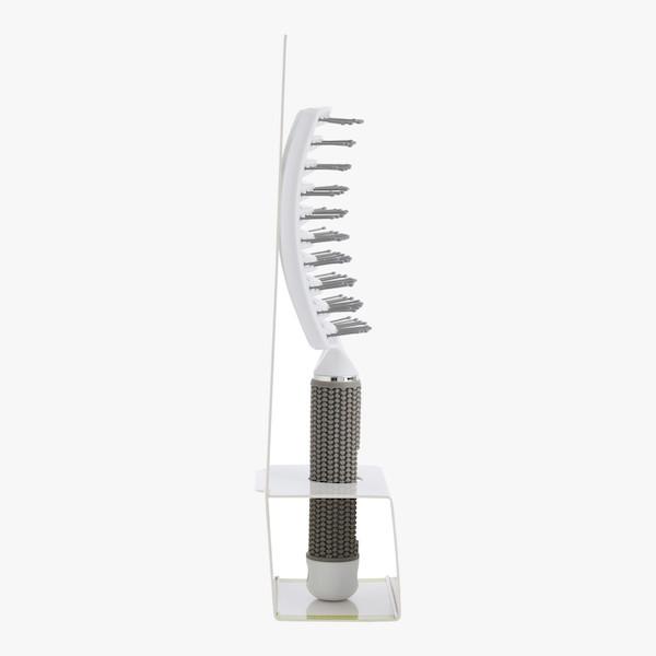 vented white hair brush box side view